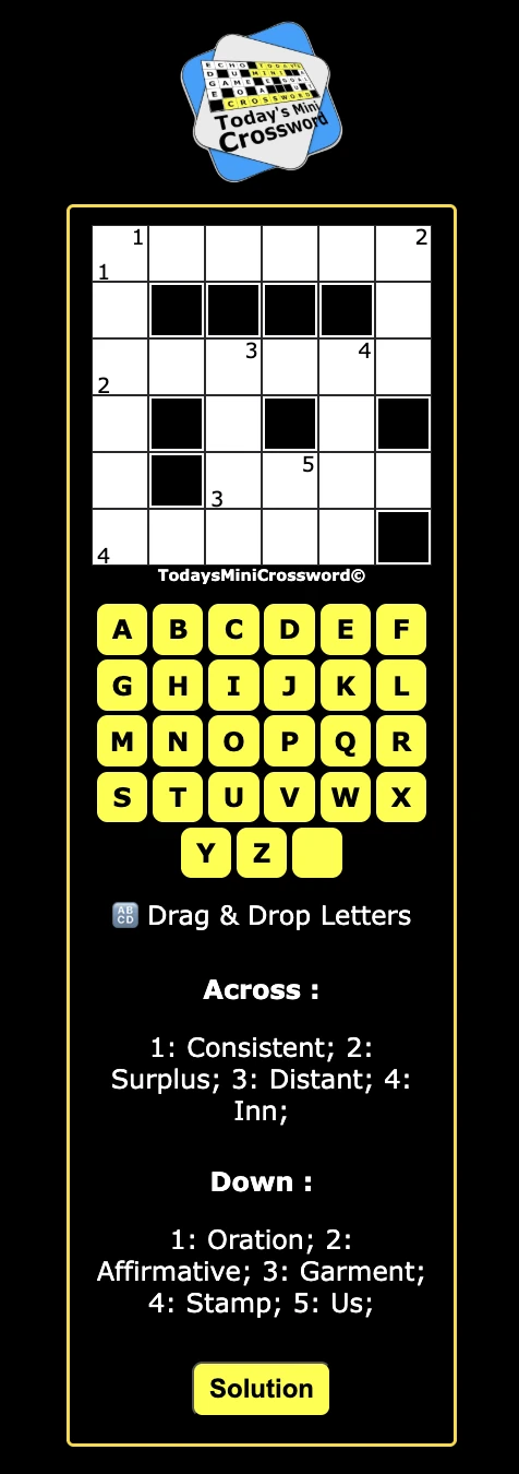 Crosswords — Online Game